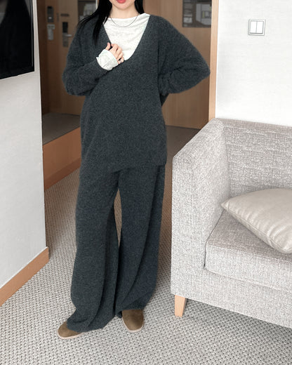 內舖棉舒適棉褲 - 深灰色