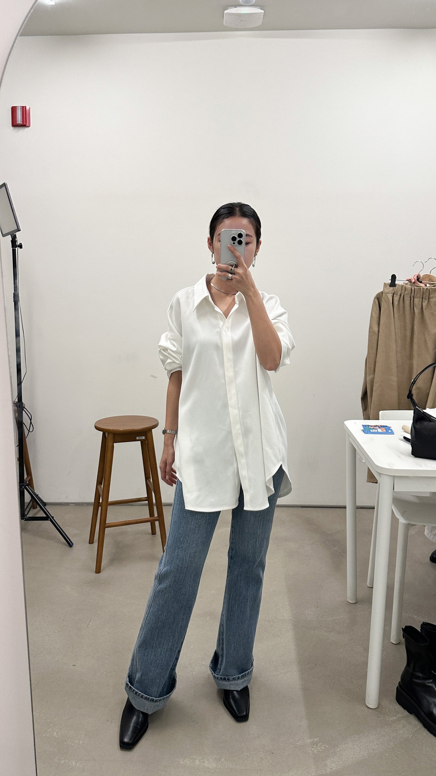 單面絨面恤衫(可側扣, 連帶)