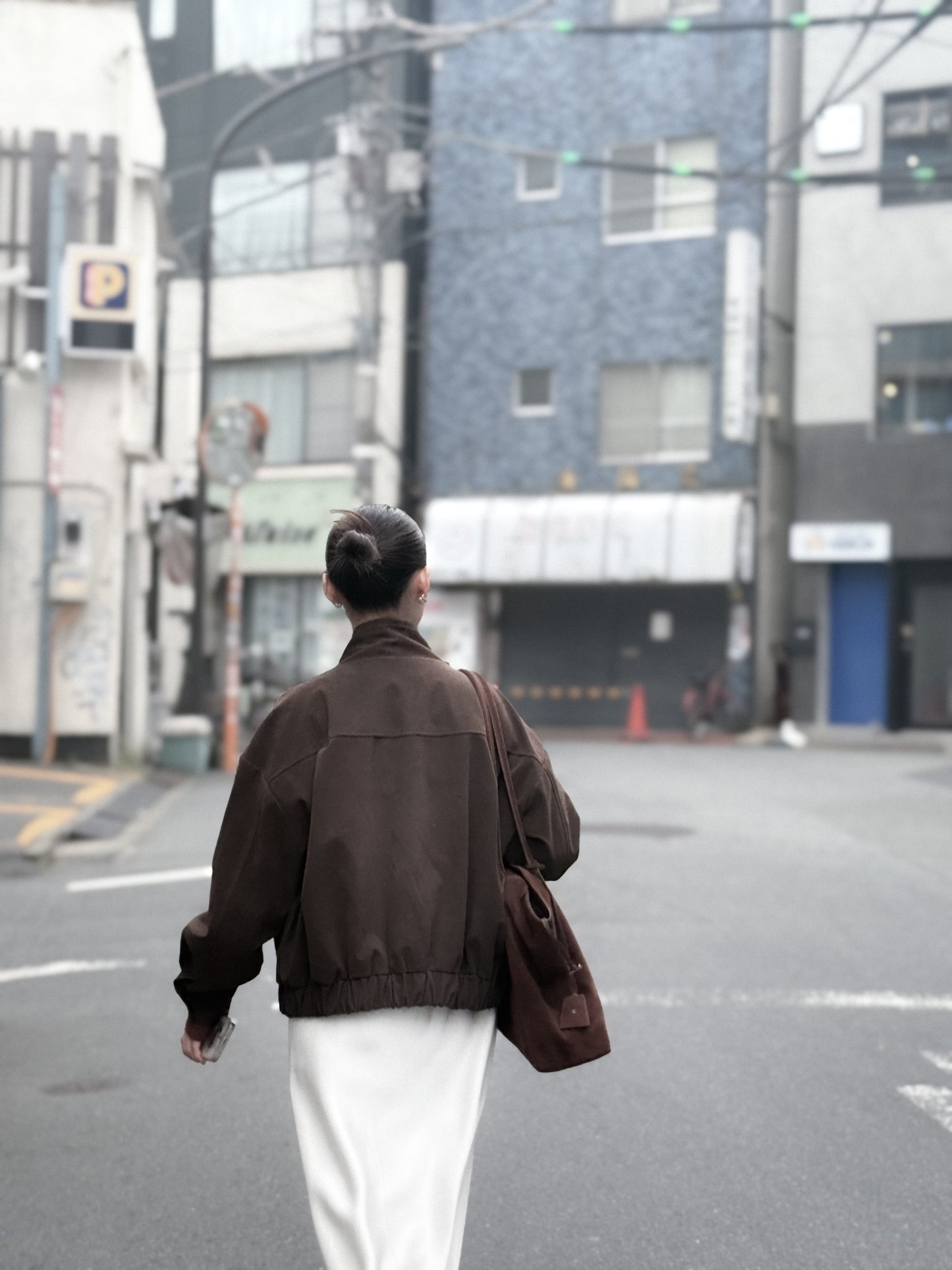 立體感企領麂皮外套 朱古力色