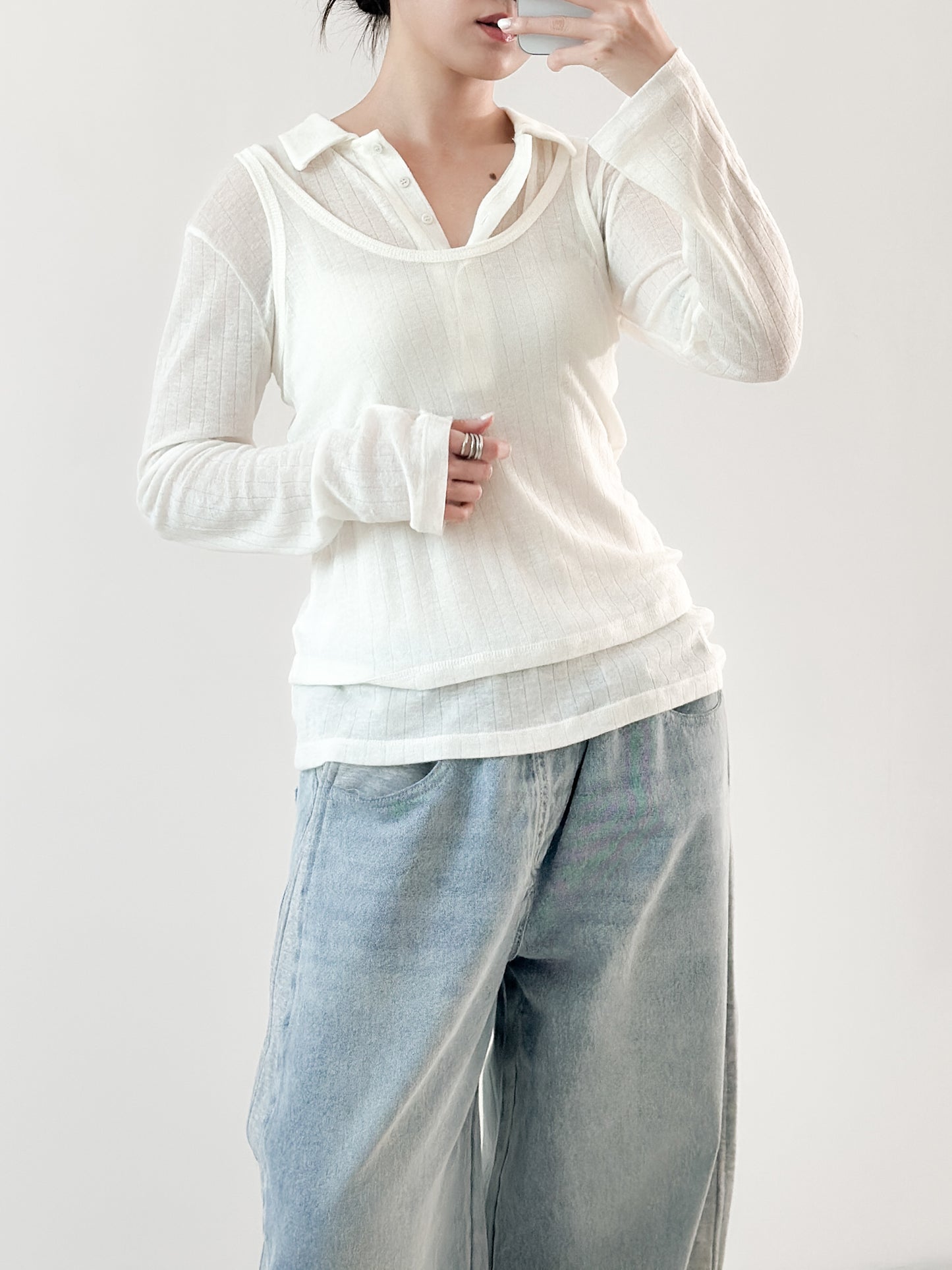 翻領粗間親膚套裝