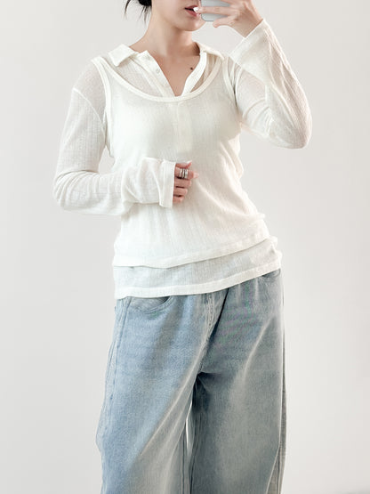 翻領粗間親膚套裝