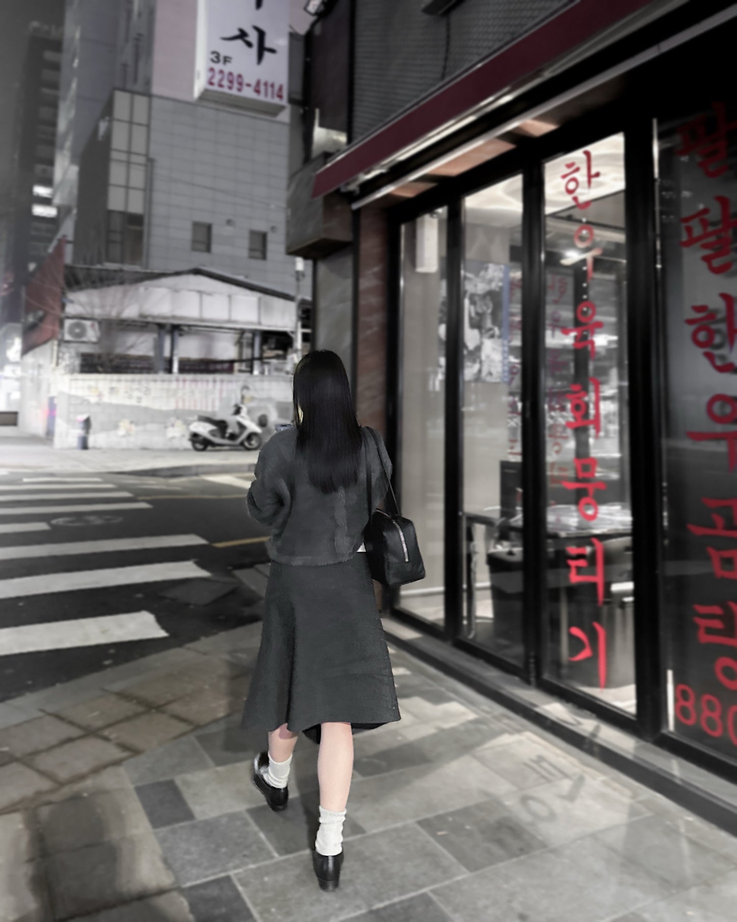 前後兩穿毛絨外套 - 深灰色