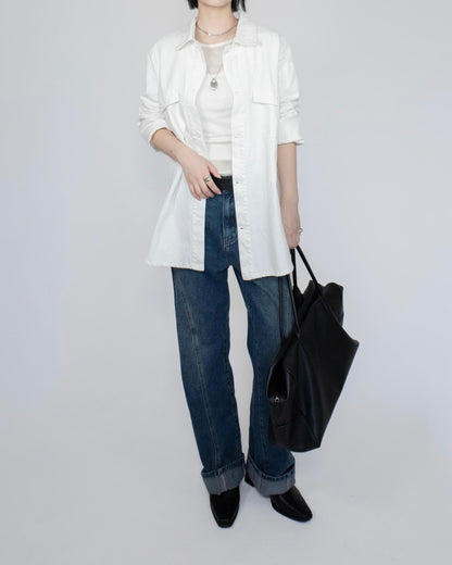 Unisex oversized 牛仔恤衫 - 白色