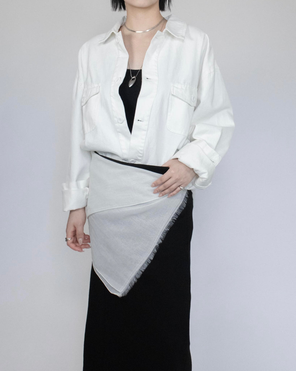 Unisex oversized 牛仔恤衫 - 白色