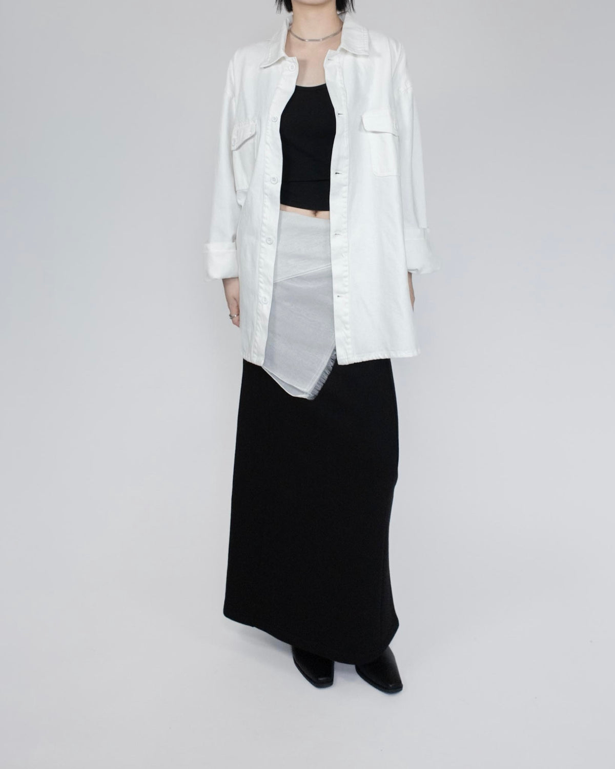 Unisex oversized 牛仔恤衫 - 白色