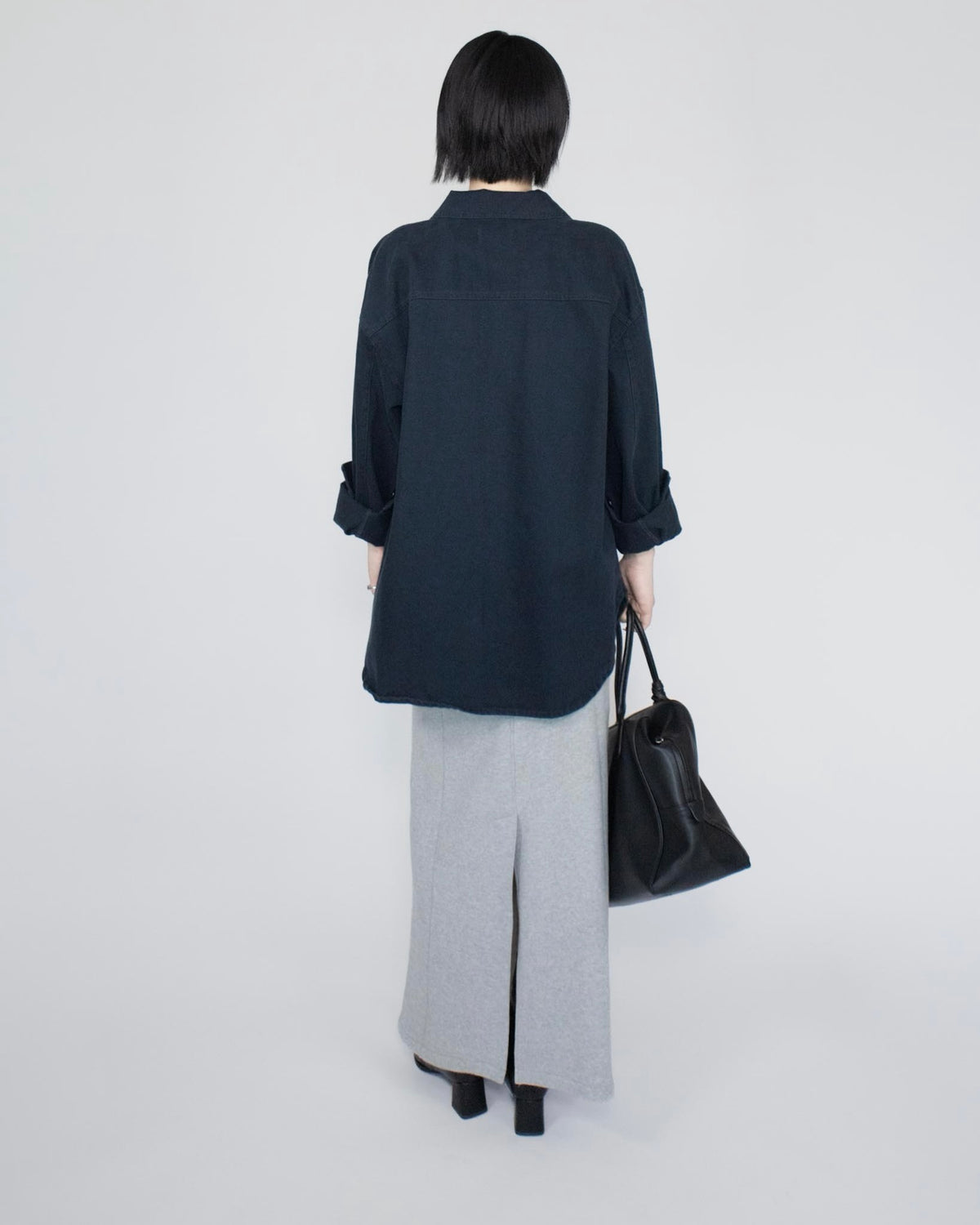Unisex oversized 牛仔恤衫 - 深藍色