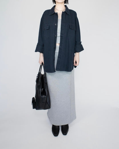 Unisex oversized 牛仔恤衫 - 深藍色