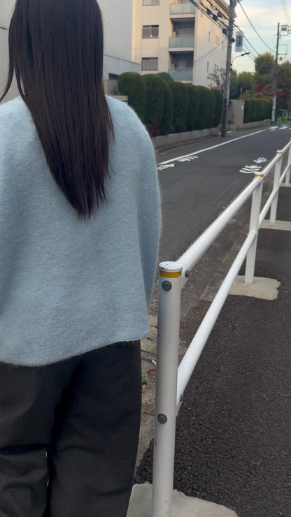 挺身鈕扣束腳長褲 灰色